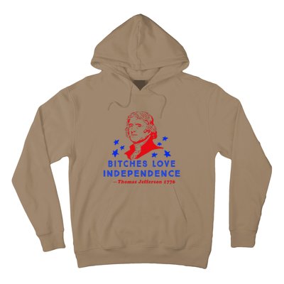 Bitches Love Independence Thomas Jefferson 1776 Hoodie