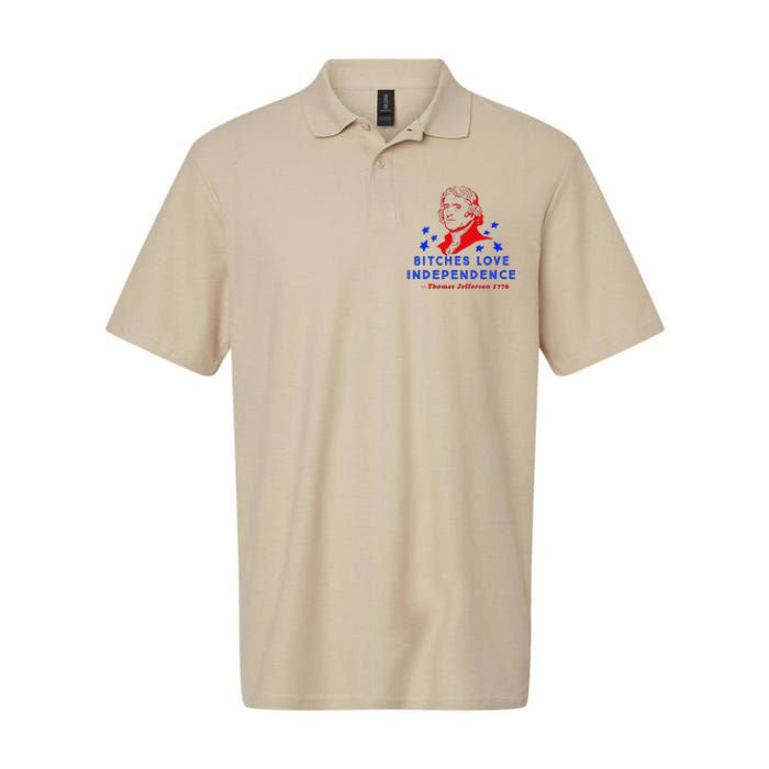 Bitches Love Independence Thomas Jefferson 1776 Softstyle Adult Sport Polo