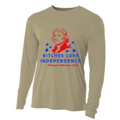 Bitches Love Independence Thomas Jefferson 1776 Cooling Performance Long Sleeve Crew
