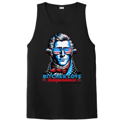 Bitches Love Independence Funny 4th Of July Thomas Jefferson PosiCharge Competitor Tank