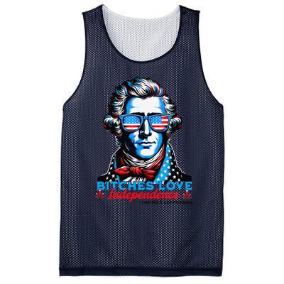 Bitches Love Independence Funny 4th Of July Thomas Jefferson Mesh Reversible Basketball Jersey Tank