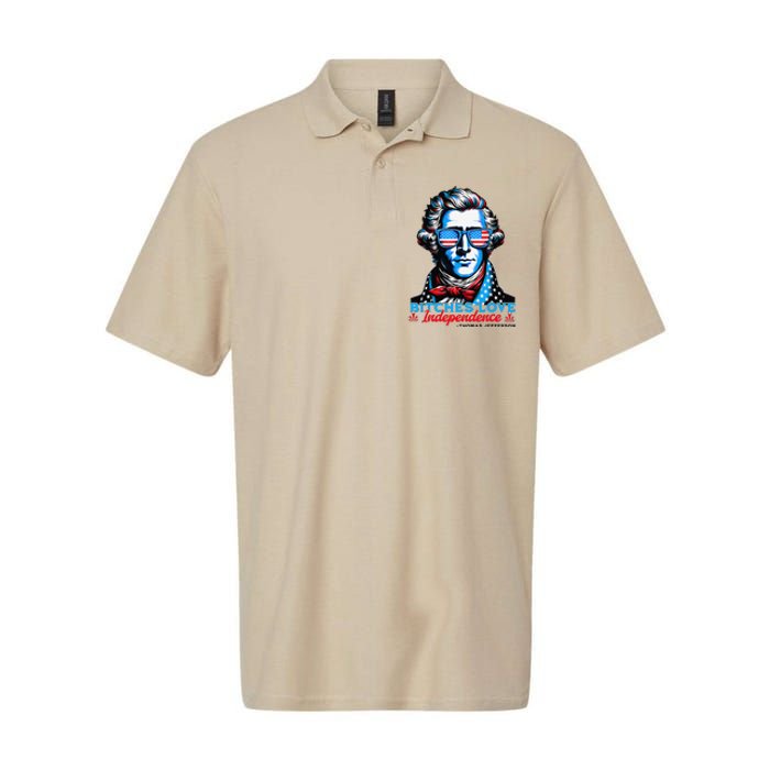 Bitches Love Independence Funny 4th Of July Thomas Jefferson Softstyle Adult Sport Polo