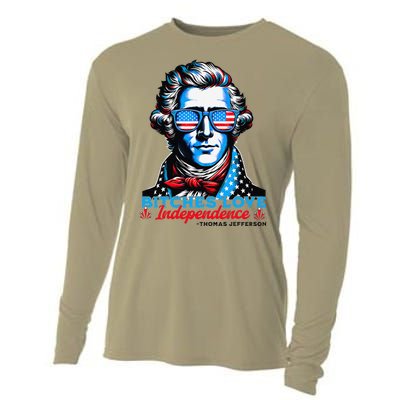 Bitches Love Independence Funny 4th Of July Thomas Jefferson Cooling Performance Long Sleeve Crew