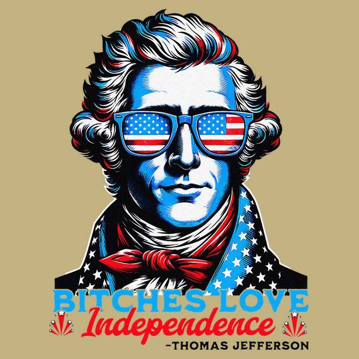 Bitches Love Independence Funny 4th Of July Thomas Jefferson Cooling Performance Long Sleeve Crew