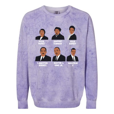 Black Leaders Inspiring Black History African American Funny Gift Colorblast Crewneck Sweatshirt