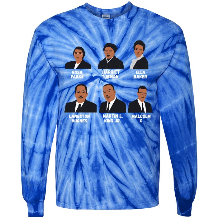 Black Leaders Inspiring Black History African American Funny Gift Tie-Dye Long Sleeve Shirt