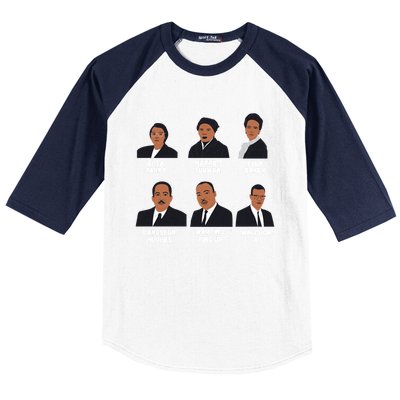 Black Leaders Inspiring Black History African American Funny Gift Baseball Sleeve Shirt