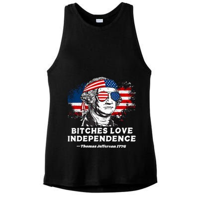 Bitches Love Independence Funny Founding Fathers 4th Of July Ladies PosiCharge Tri-Blend Wicking Tank