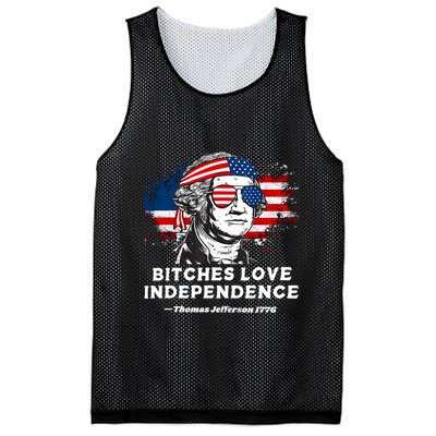 Bitches Love Independence Funny Founding Fathers 4th Of July Mesh Reversible Basketball Jersey Tank
