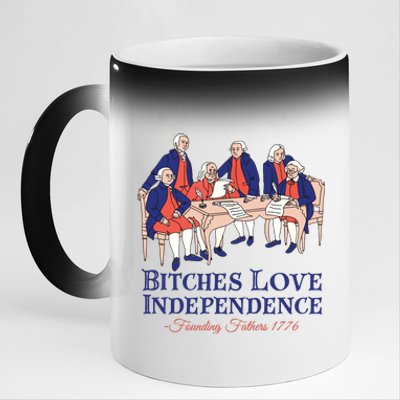 Bitches Love Independence 4th Of July 11oz Black Color Changing Mug