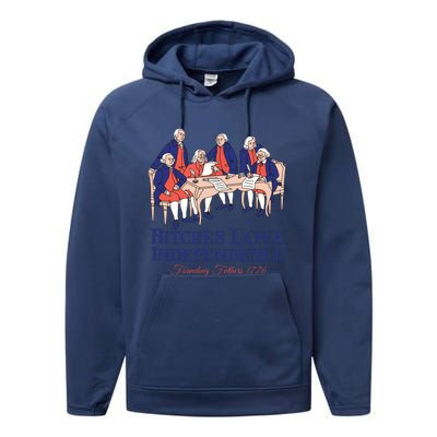 Bitches Love Independence 4th Of July Performance Fleece Hoodie