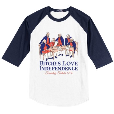 Bitches Love Independence 4th Of July Baseball Sleeve Shirt