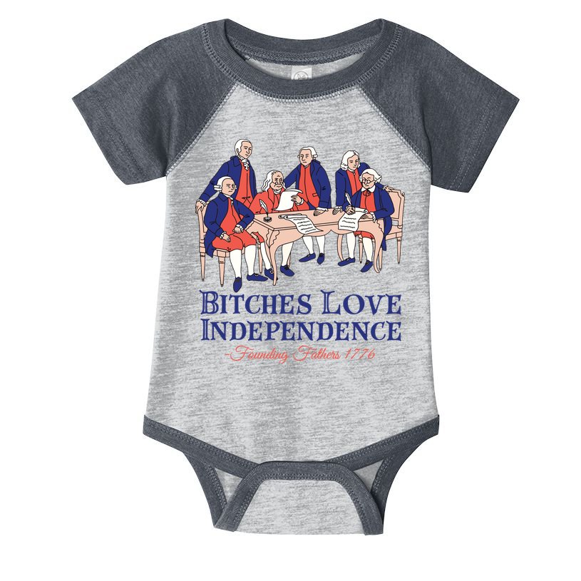 Bitches Love Independence 4th Of July Infant Baby Jersey Bodysuit