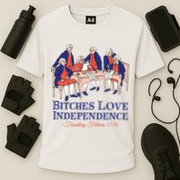 Bitches Love Independence 4th Of July Cooling Performance Crew T-Shirt