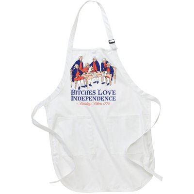 Bitches Love Independence 4th Of July Full-Length Apron With Pockets