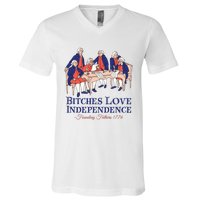 Bitches Love Independence 4th Of July V-Neck T-Shirt