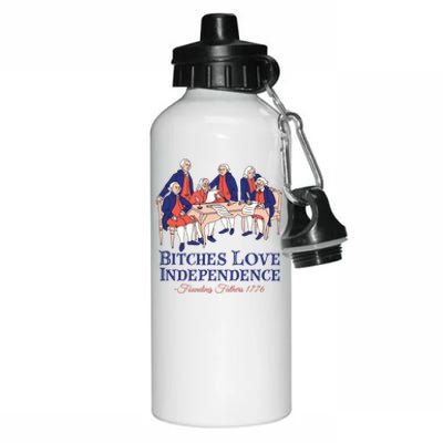 Bitches Love Independence 4th Of July Aluminum Water Bottle