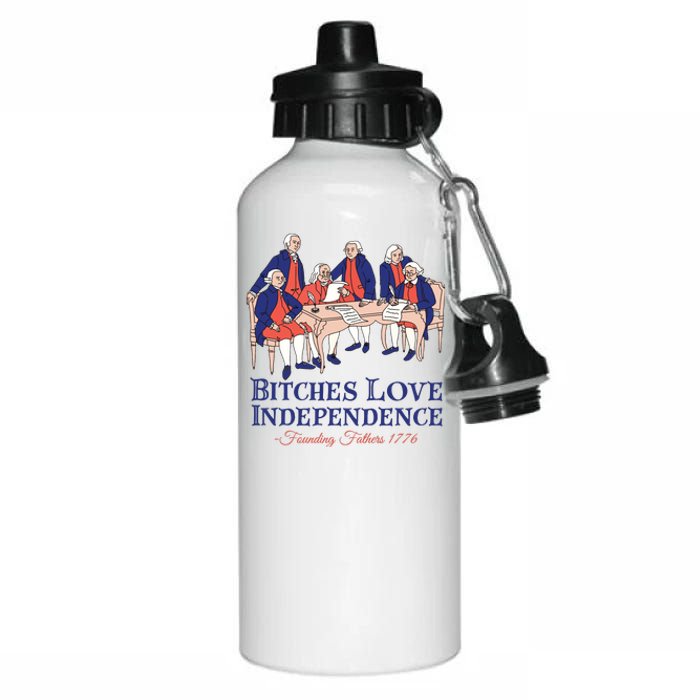 Bitches Love Independence 4th Of July Aluminum Water Bottle