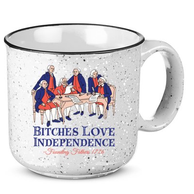 Bitches Love Independence 4th Of July 15oz Campfire Ceramic Mug