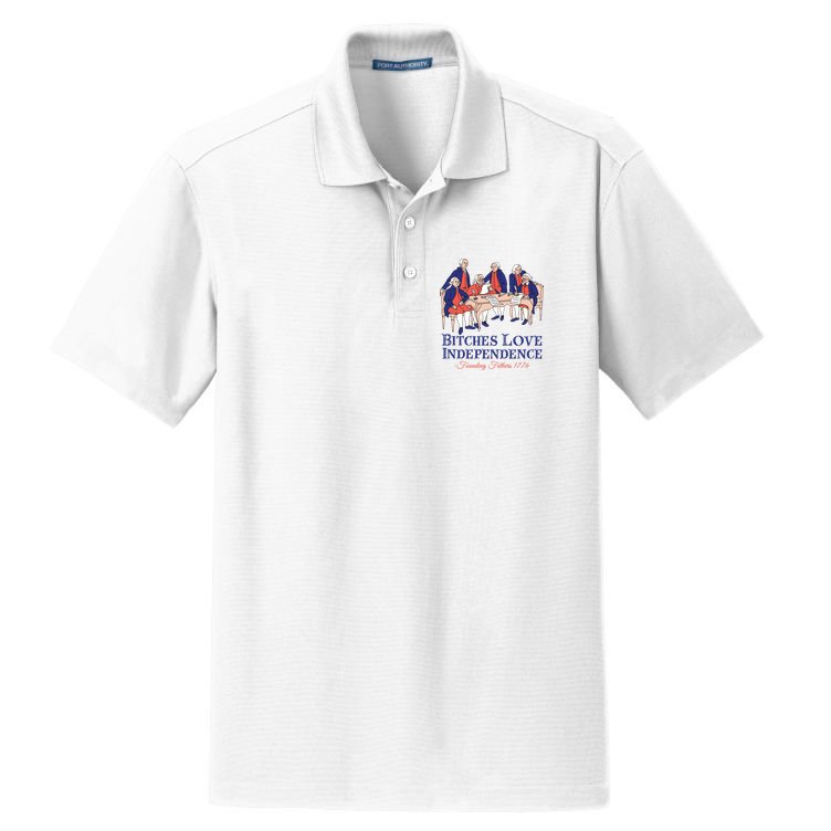 Bitches Love Independence 4th Of July Dry Zone Grid Polo