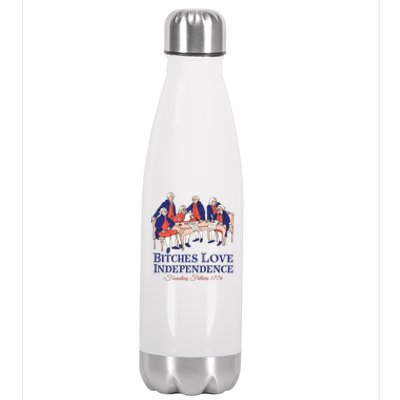 Bitches Love Independence 4th Of July Stainless Steel Insulated Water Bottle