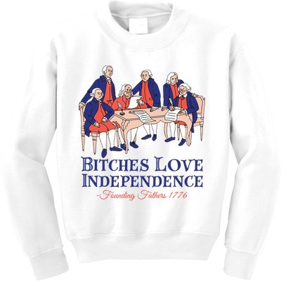 Bitches Love Independence 4th Of July Kids Sweatshirt