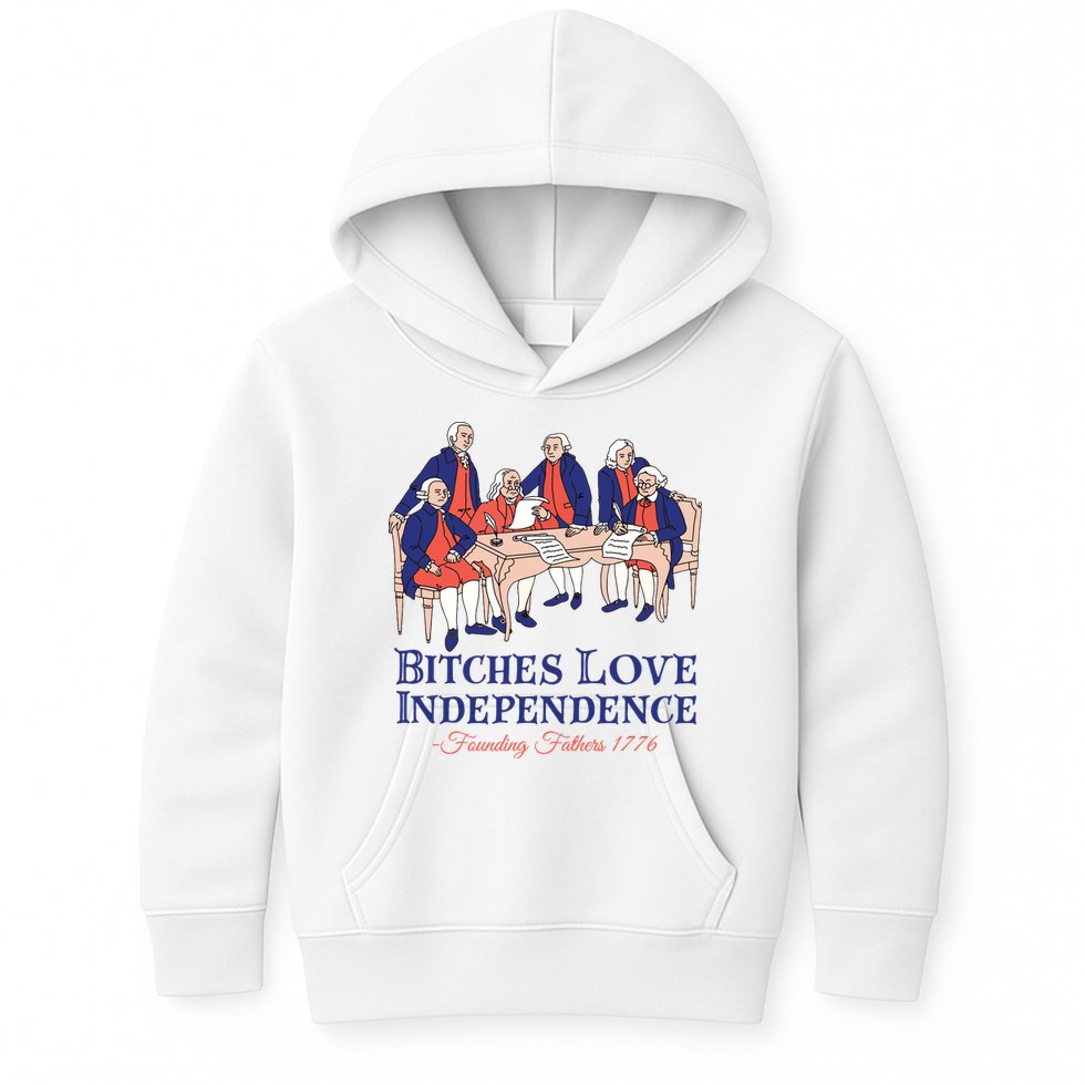 Bitches Love Independence 4th Of July Kids Hoodie