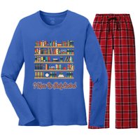 Book Lovers I Have No Sh Control Funny Librarian Cool Gift Women's Long Sleeve Flannel Pajama Set 