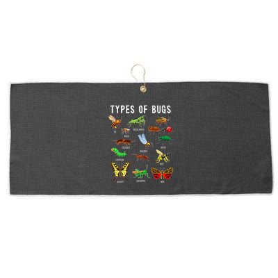 Bug Lover Insect Lover Types Of Bugs Bug Collector Bug Large Microfiber Waffle Golf Towel