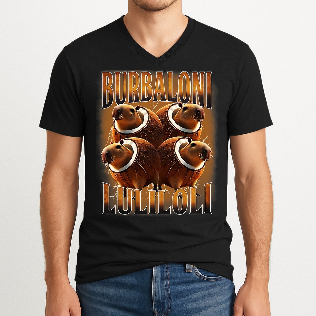 Burbaloni Luliloli Italian Brain Rot Capybara Meme V-Neck T-Shirt