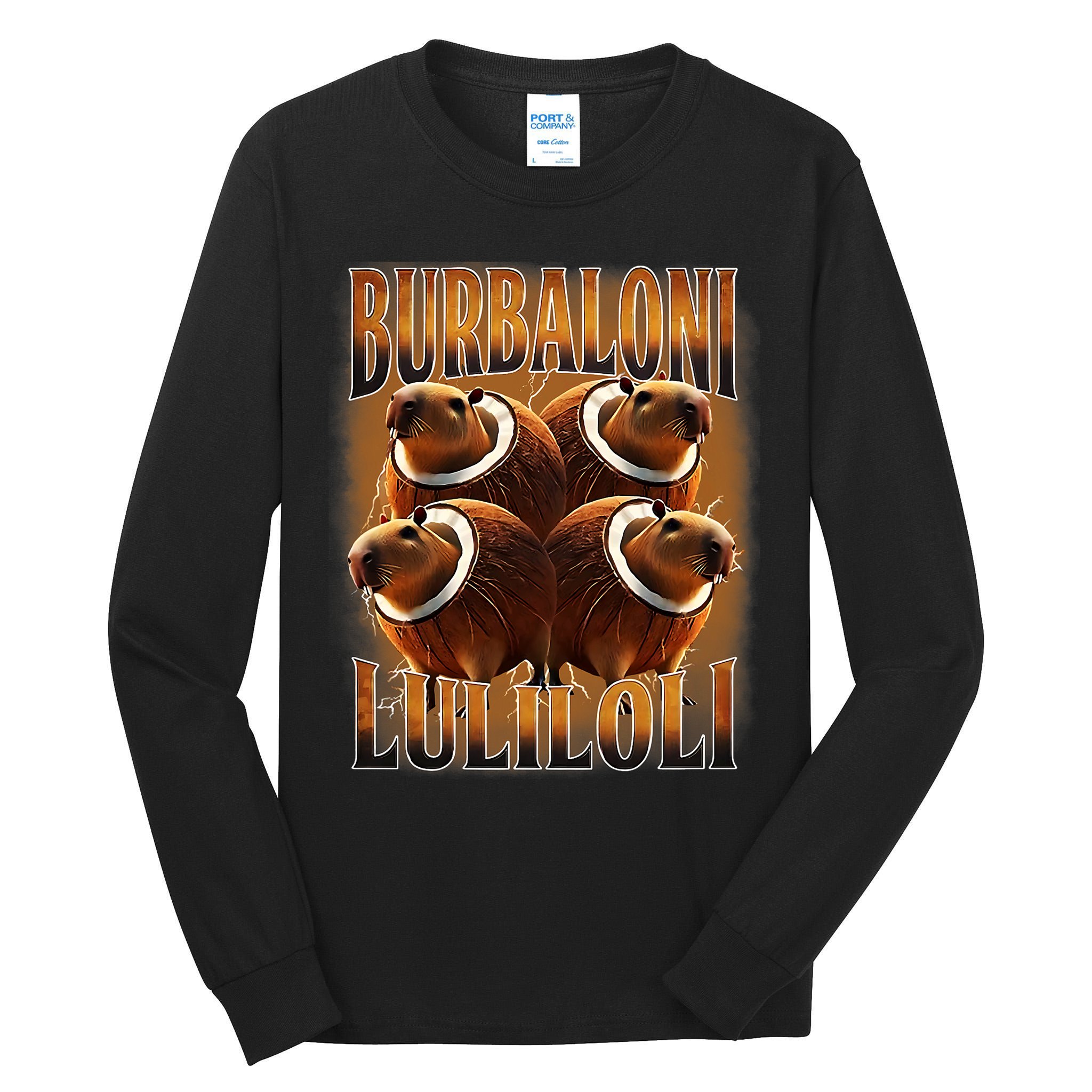 Burbaloni Luliloli Italian Brain Rot Capybara Meme Tall Long Sleeve T-Shirt