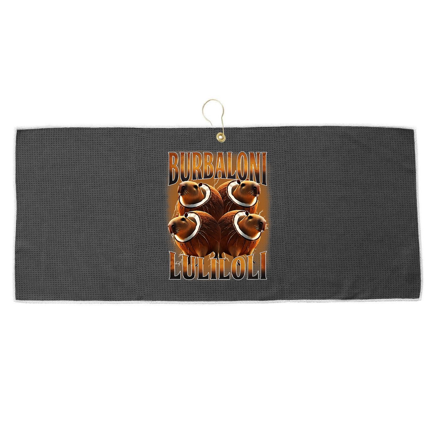 Burbaloni Luliloli Italian Brain Rot Capybara Meme Large Microfiber Waffle Golf Towel