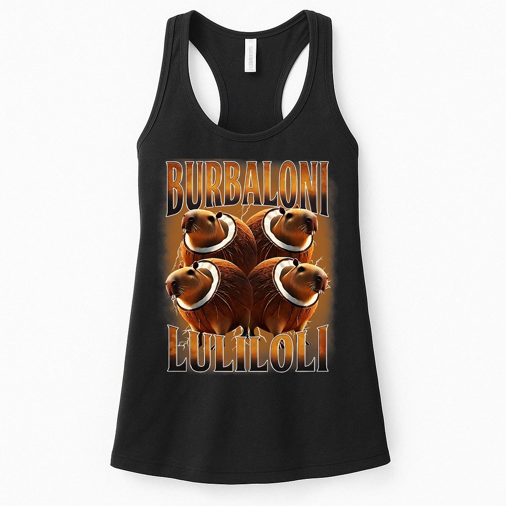 Burbaloni Luliloli Italian Brain Rot Capybara Meme Womens Tank Top