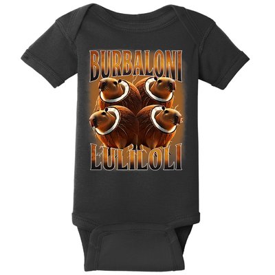 Burbaloni Luliloli Italian Brain Rot Capybara Meme Baby Bodysuit