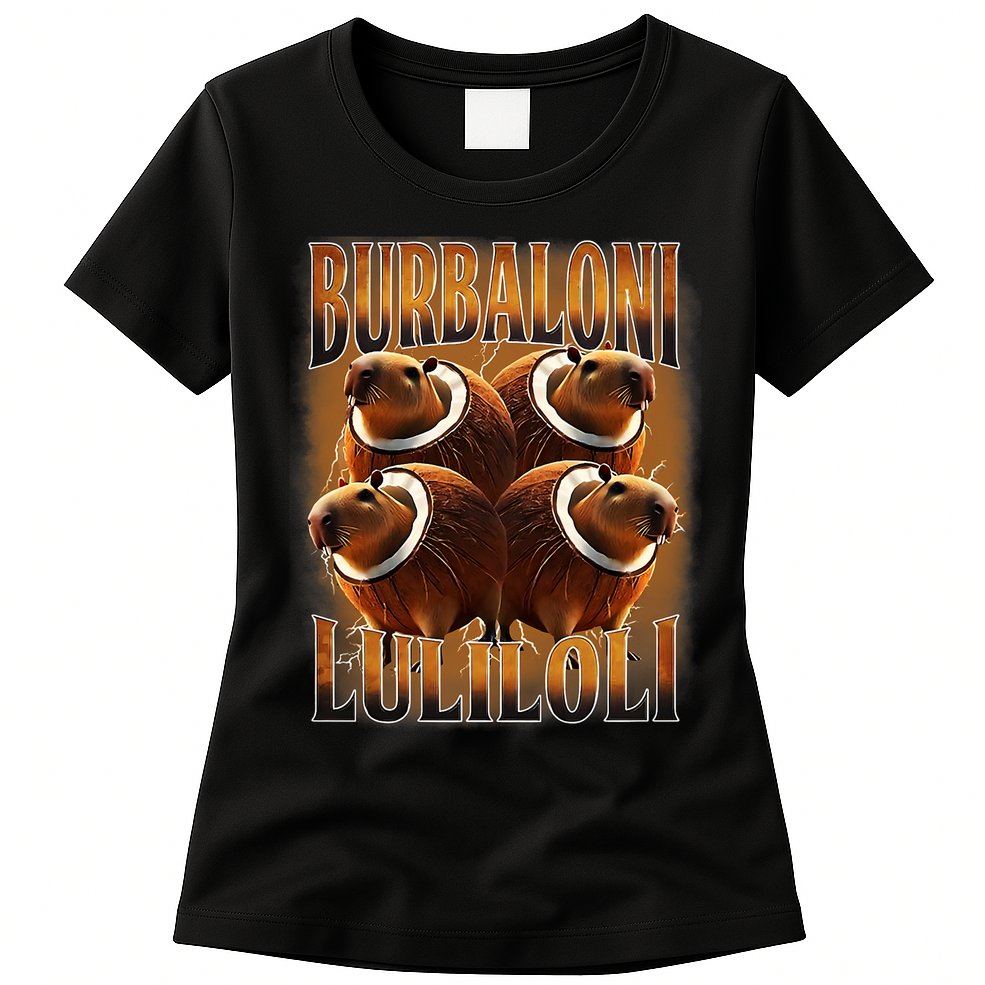 Burbaloni Luliloli Italian Brain Rot Capybara Meme Womens T-Shirt