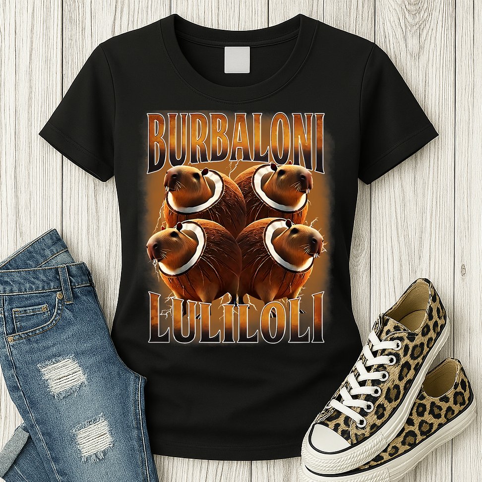 Burbaloni Luliloli Italian Brain Rot Capybara Meme Womens T-Shirt