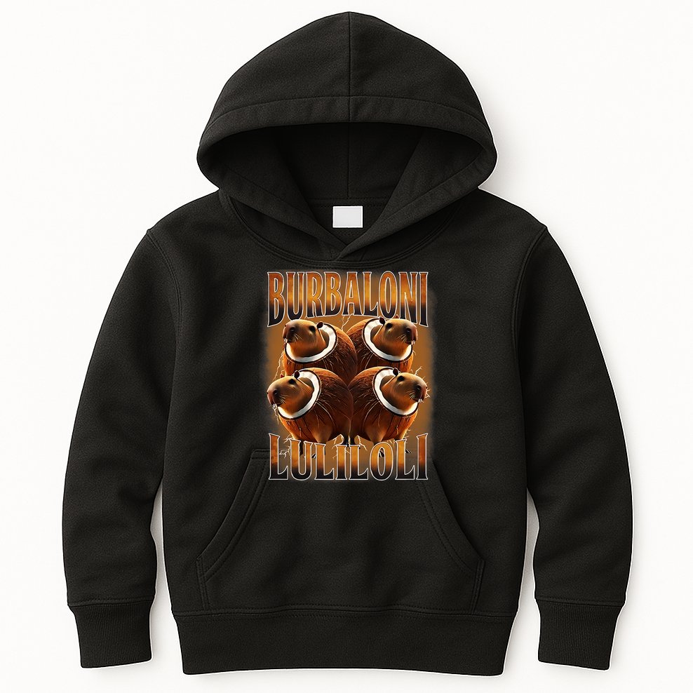 Burbaloni Luliloli Italian Brain Rot Capybara Meme Kids Hoodie