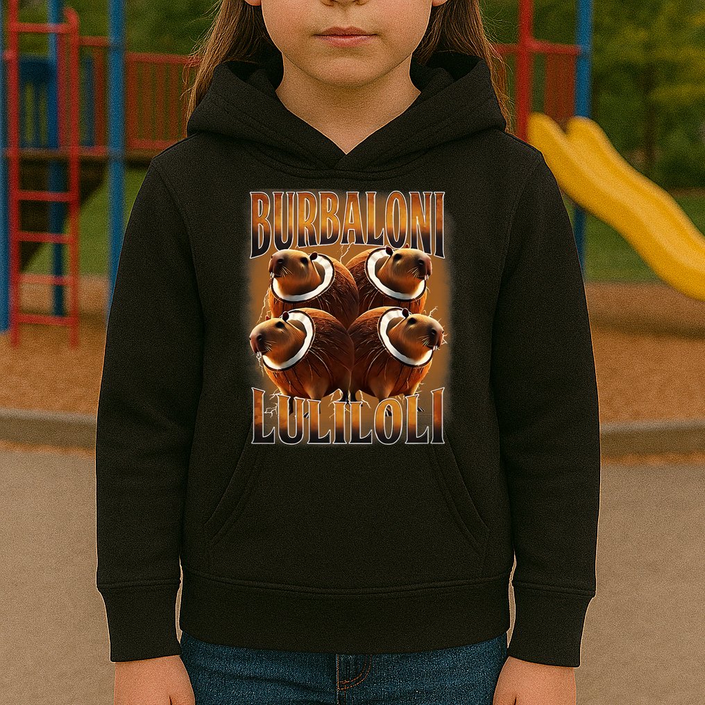 Burbaloni Luliloli Italian Brain Rot Capybara Meme Kids Hoodie