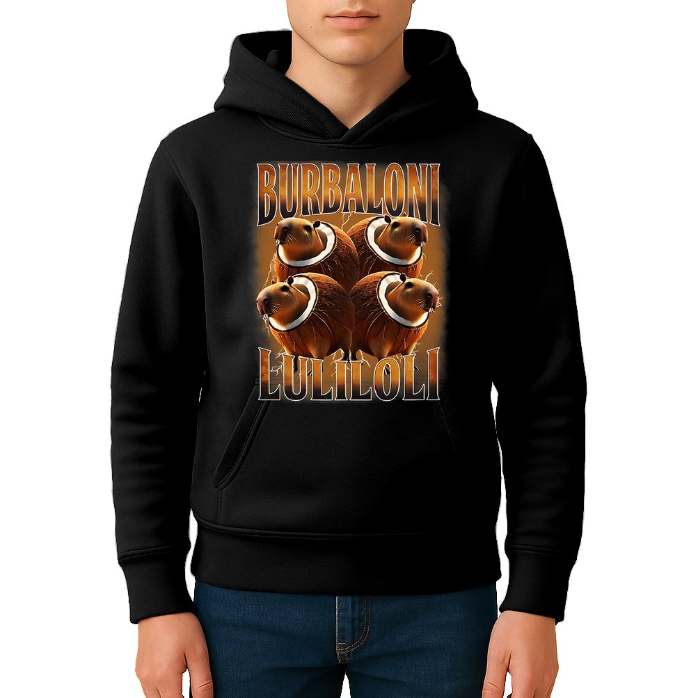 Burbaloni Luliloli Italian Brain Rot Capybara Meme Kids Hoodie