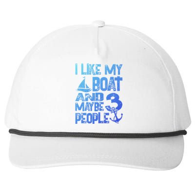 Boats Lover I Like My Boat And Maybe 3 People Boating Gift Snapback Five-Panel Rope Hat