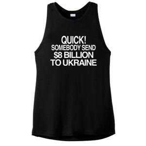 Barely Legal Inc Quick Somebody Send $8 Billion To Ukraine Ladies PosiCharge Tri-Blend Wicking Tank