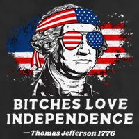 Bitches Love Independence Funny Founding Fathers 4th Of July Gift 7 Panel Mesh Trucker Snapback Hat