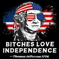 Bitches Love Independence Funny Founding Fathers 4th Of July Gift V-Neck T-Shirt