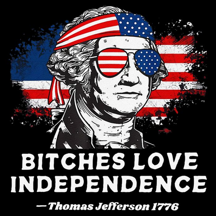 Bitches Love Independence Funny Founding Fathers 4th Of July Gift V-Neck T-Shirt