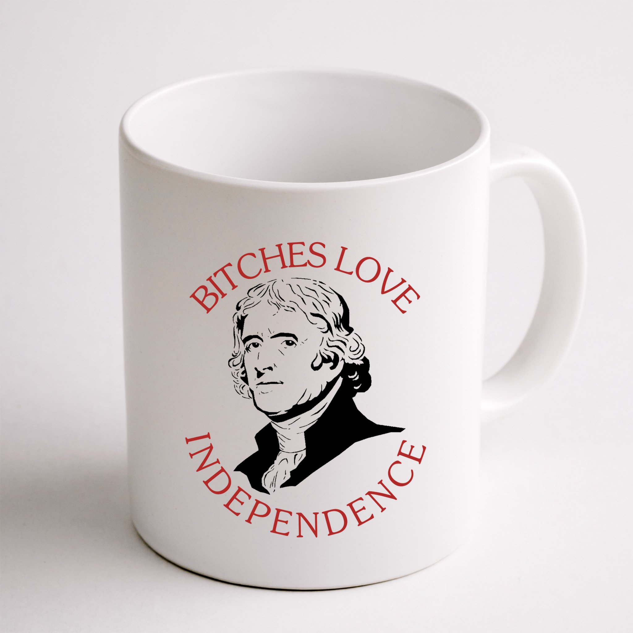 Bitches Love Independence Thomas Jefferson Funny 4th Of July Mug