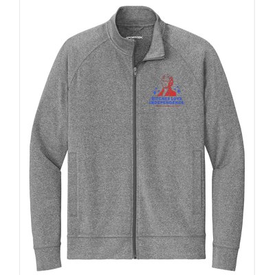 Bitches Love Independence Funny 4th Of July Thomas Jefferson Stretch Full-Zip Cadet Jacket