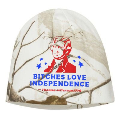 Bitches Love Independence Funny Founding Fathers 4th Of July Kati - Camo Knit Beanie