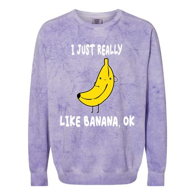 Banana Lover I Just Really Like Banana Fruit Premium Gift Colorblast Crewneck Sweatshirt