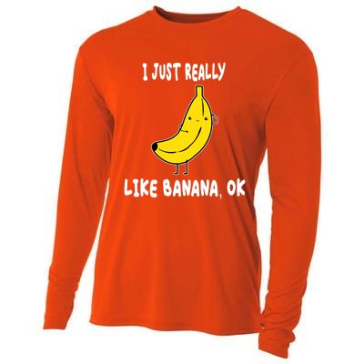 Banana Lover I Just Really Like Banana Fruit Premium Gift Cooling Performance Long Sleeve Crew