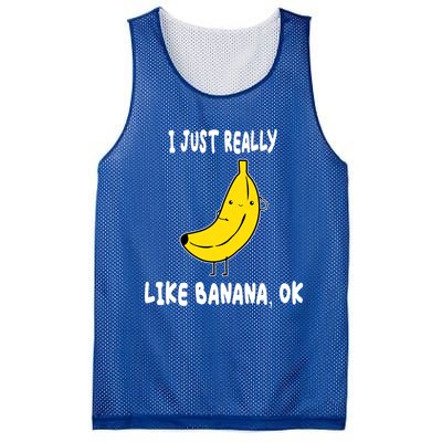 Banana Lover I Just Really Like Banana Fruit Premium Gift Mesh Reversible Basketball Jersey Tank